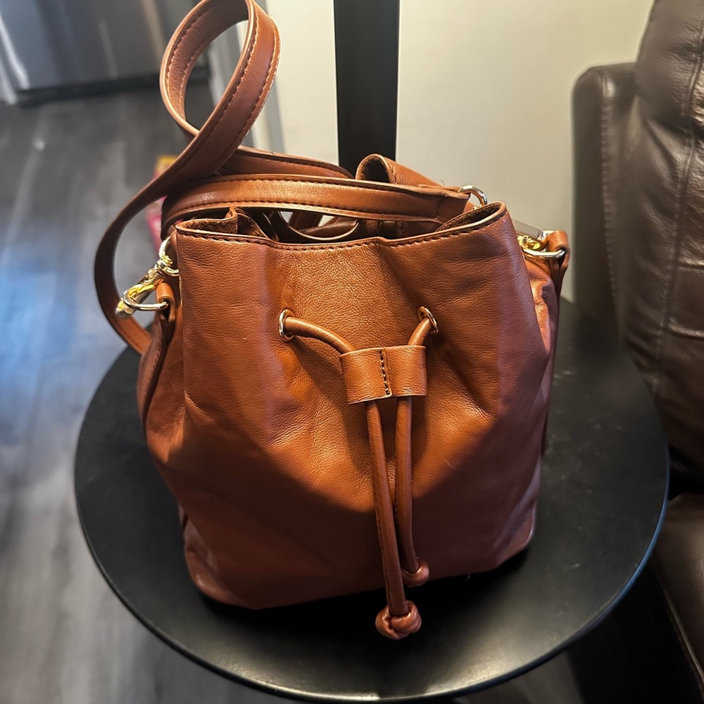 GAP faux leather Camel bucket bag